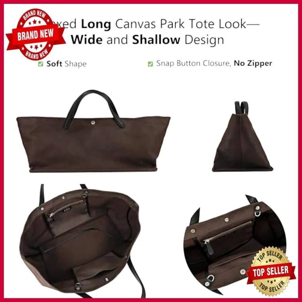 Large Tote Bag with Pouch, Canvas or Leather, Adjustable Crossbody Shoulder Bag